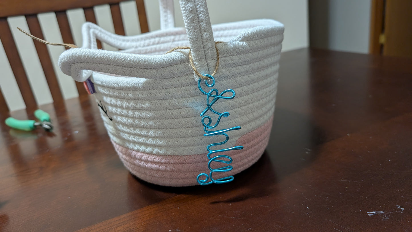 Personalized Handmade Name Tag for Easter Basket, Baby Girl Name Easter, Baby Boy Name Easter, Name Plate, Easter Basket