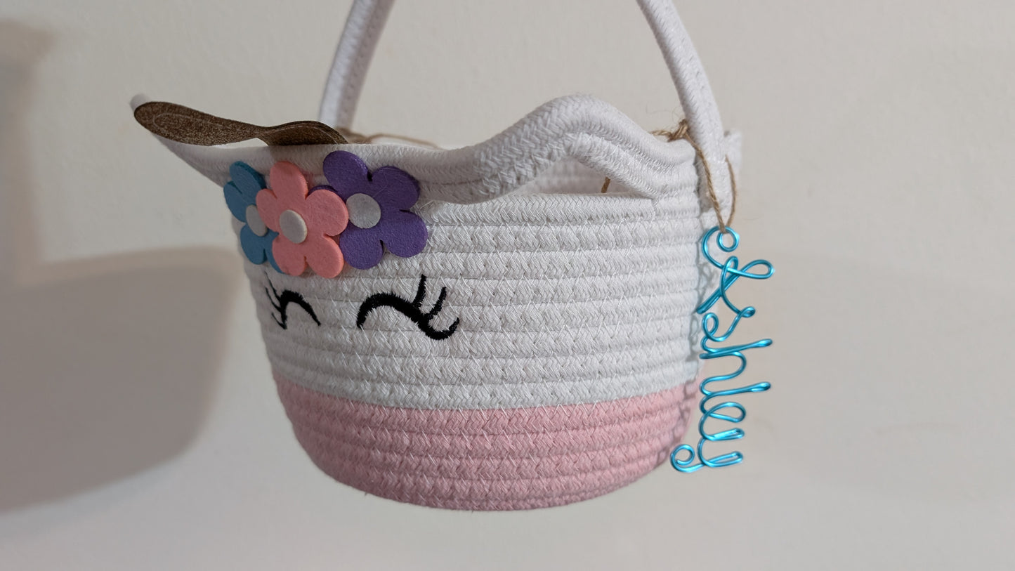 Personalized Handmade Name Tag for Easter Basket, Baby Girl Name Easter, Baby Boy Name Easter, Name Plate, Easter Basket