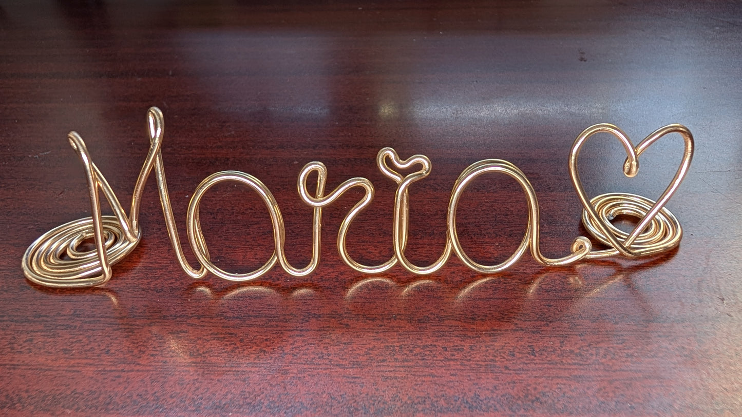 Name Plate, Wire Name Tag, Standing Desk Name, Decor Name, Custom Name for Event, Conference, Party, Office Desk, Custom Name Gift