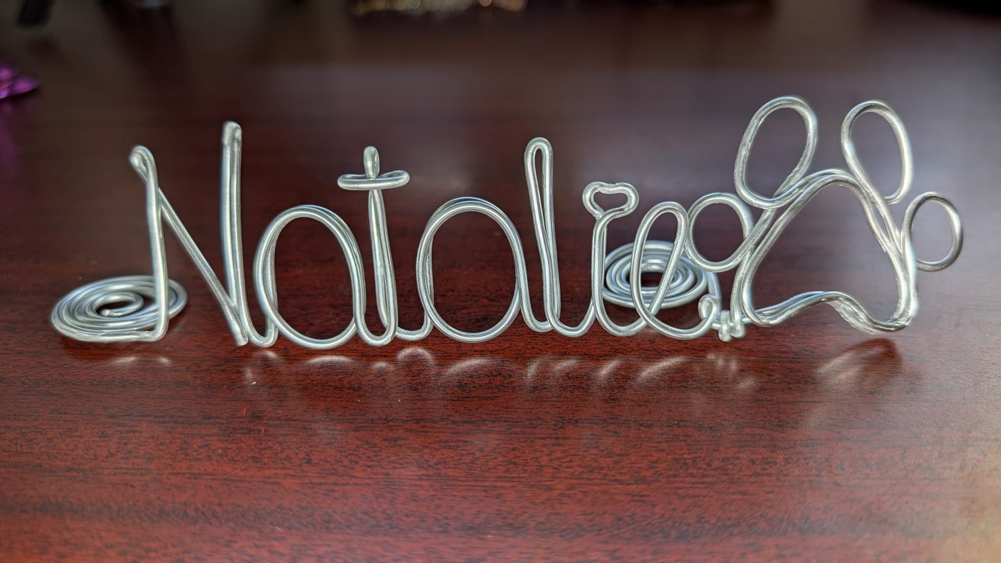 Name Plate, Wire Name Tag, Standing Desk Name, Decor Name, Custom Name for Event, Conference, Party, Office Desk, Custom Name Gift