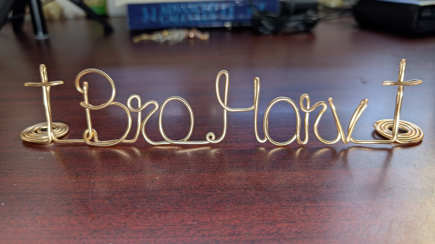 Name Plate, Wire Name Tag, Standing Desk Name, Decor Name, Custom Name for Event, Conference, Party, Office Desk, Custom Name Gift