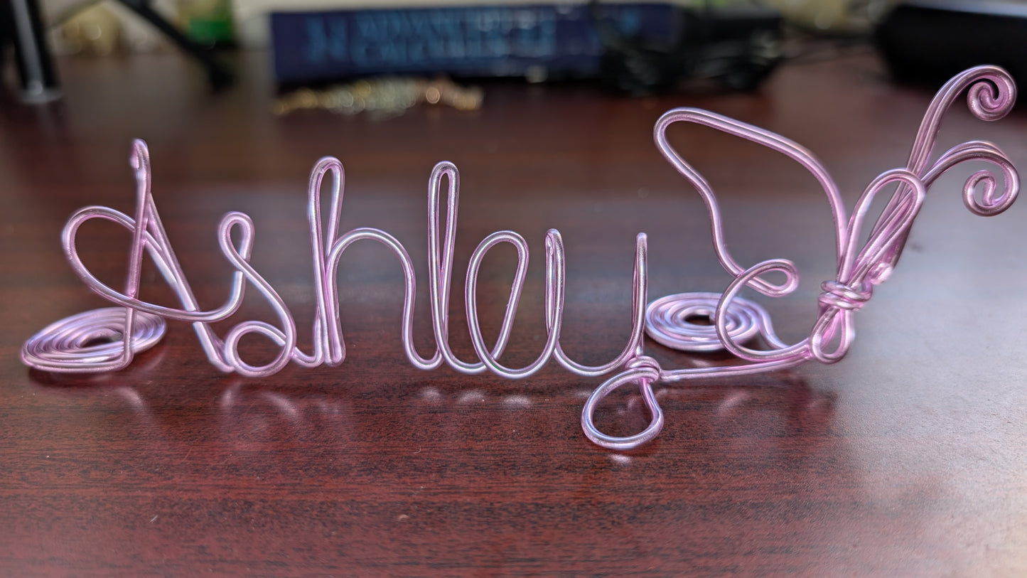 Name Plate, Wire Name Tag, Standing Desk Name, Decor Name, Custom Name for Event, Conference, Party, Office Desk, Custom Name Gift