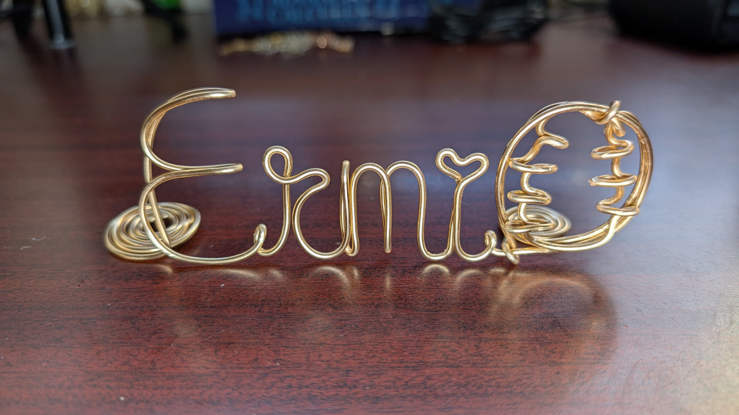 Name Plate, Wire Name Tag, Standing Desk Name, Decor Name, Custom Name for Event, Conference, Party, Office Desk, Custom Name Gift