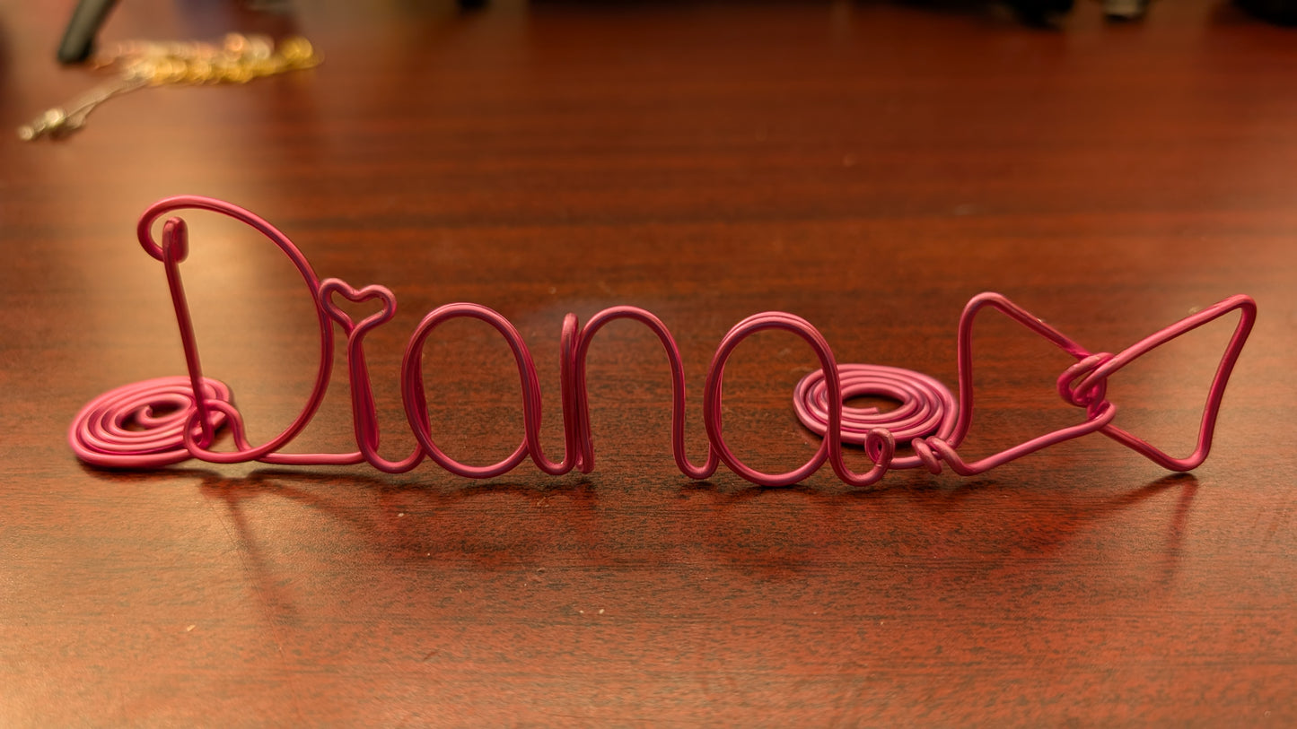 Name Plate, Wire Name Tag, Standing Desk Name, Decor Name, Custom Name for Event, Conference, Party, Office Desk, Custom Name Gift