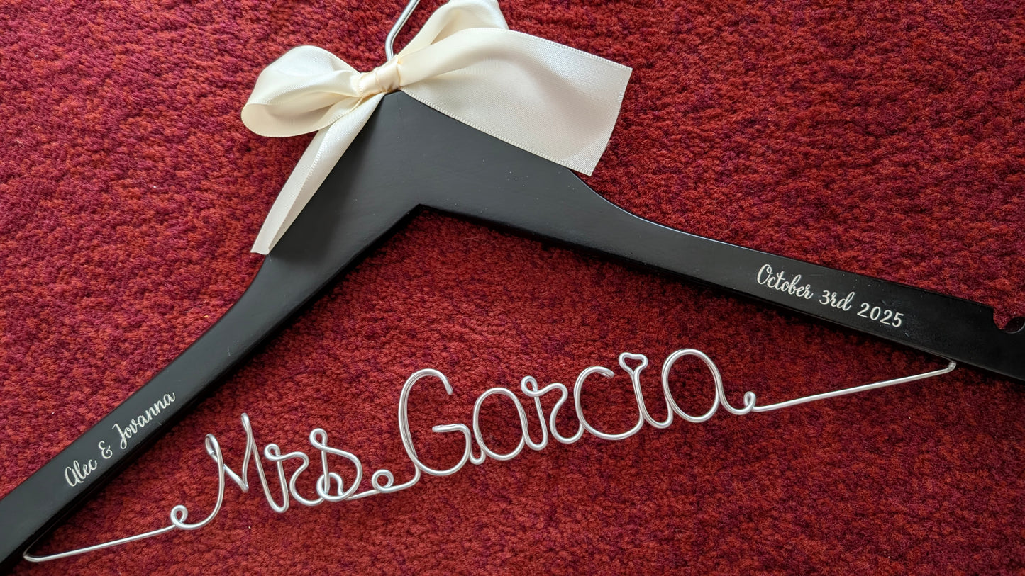 Personalized Wedding Dress Hanger Wedding Gift for Bride, Bridal Hanger, Bridal Shower Gifts, Bridesmaid Hangers