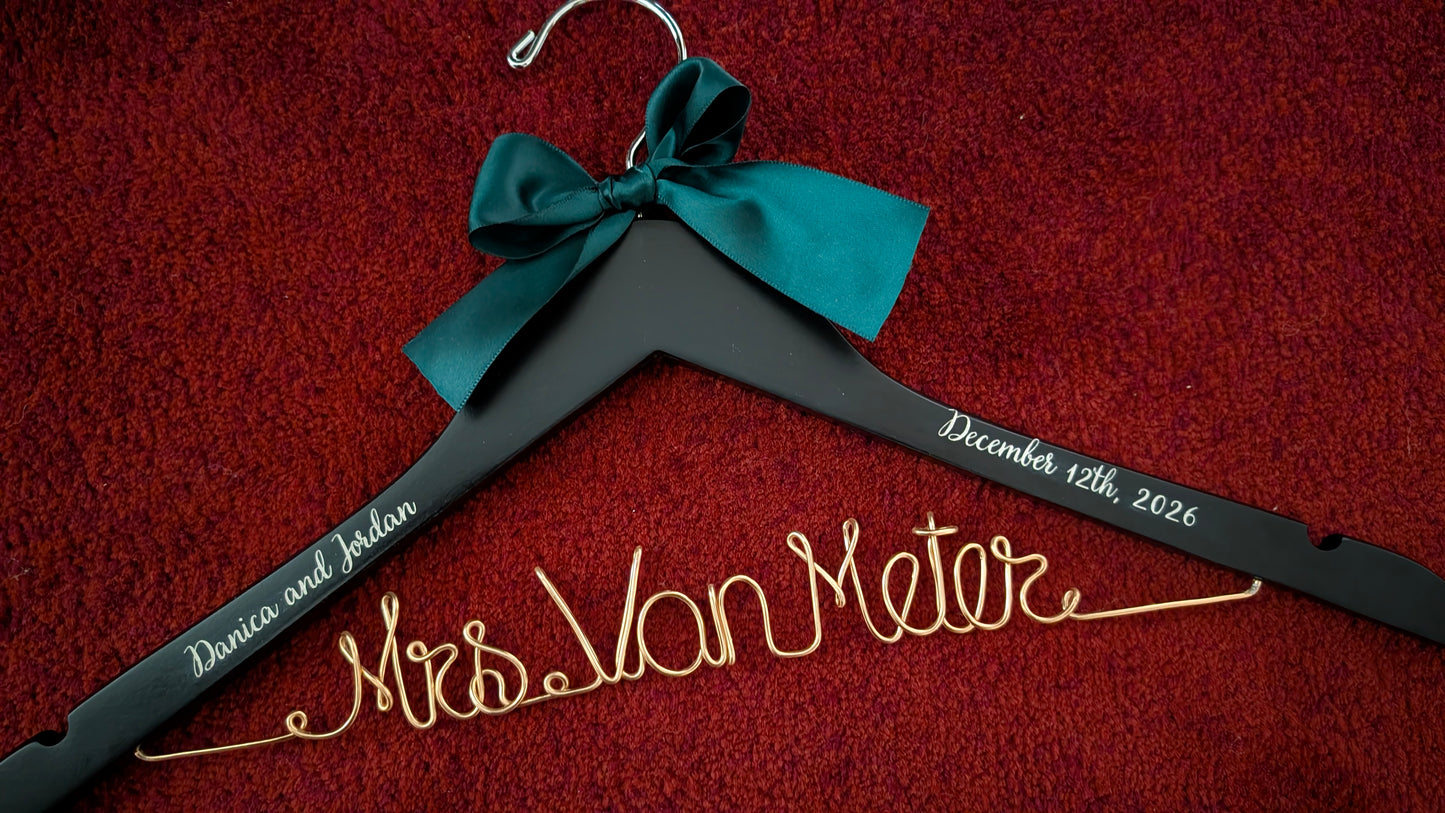 Personalized Wedding Dress Hanger Wedding Gift for Bride, Bridal Hanger, Bridal Shower Gifts, Bridesmaid Hangers