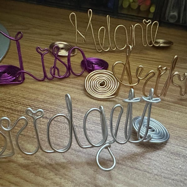 Name Plate, Wire Name Tag, Standing Desk Name, Decor Name, Custom Name for Event, Conference, Party, Office Desk, Custom Name Gift