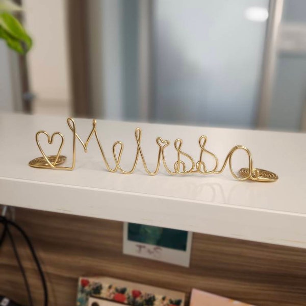 Name Plate, Wire Name Tag, Standing Desk Name, Decor Name, Custom Name for Event, Conference, Party, Office Desk, Custom Name Gift