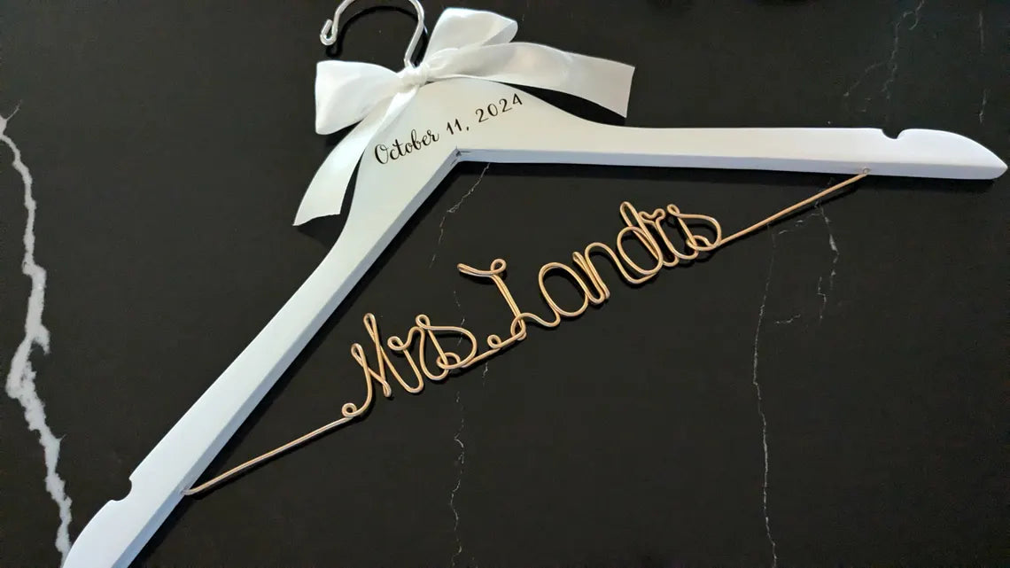 Personalized Wedding Dress Hanger Wedding Gift for Bride, Bridal Hanger, Bridal Shower Gifts, Bridesmaid Hangers