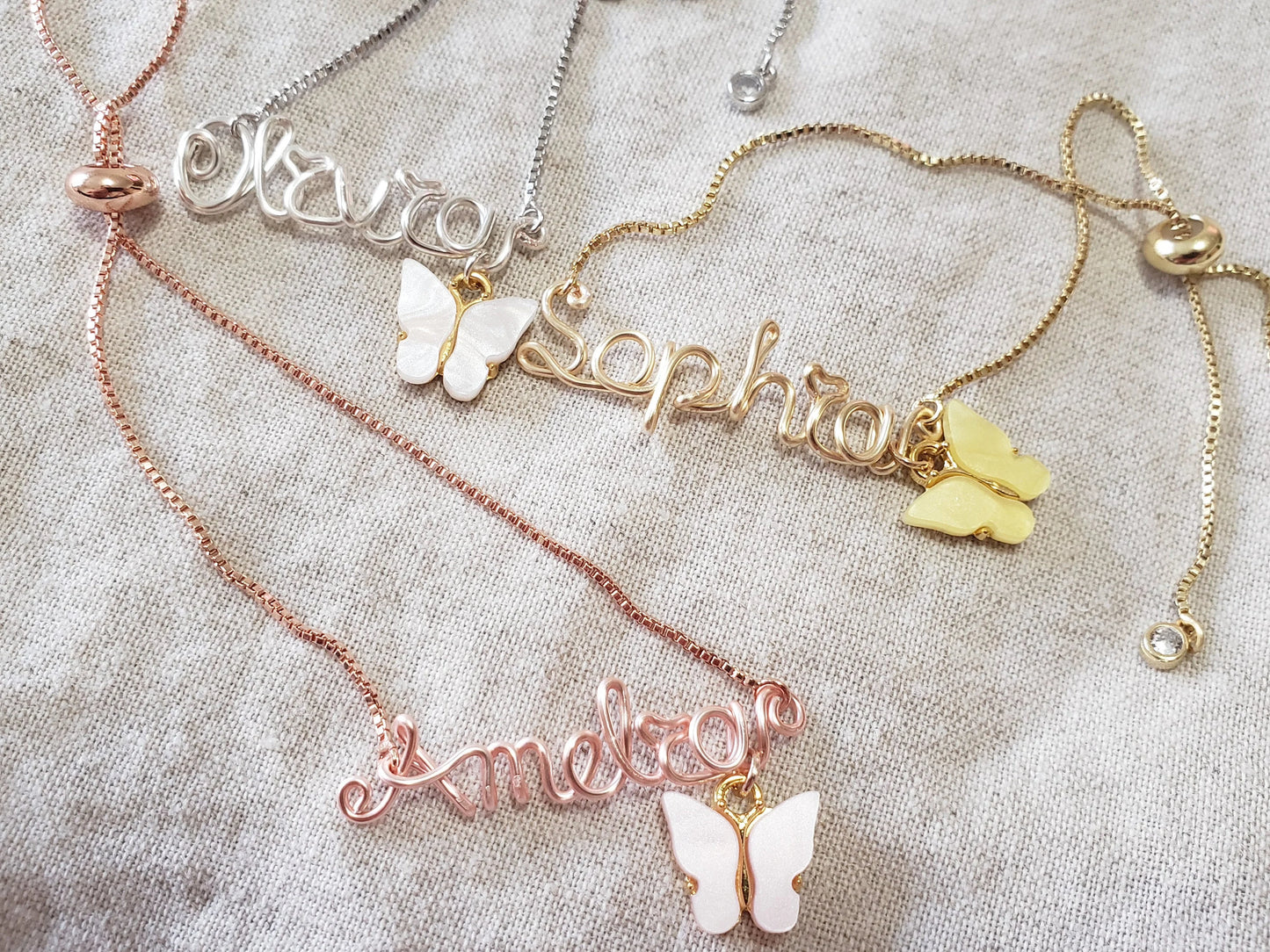 Name Bracelet, Butterfly charm Personalized Bracelet, Custom Name Bracelet for Women/Teen Girl