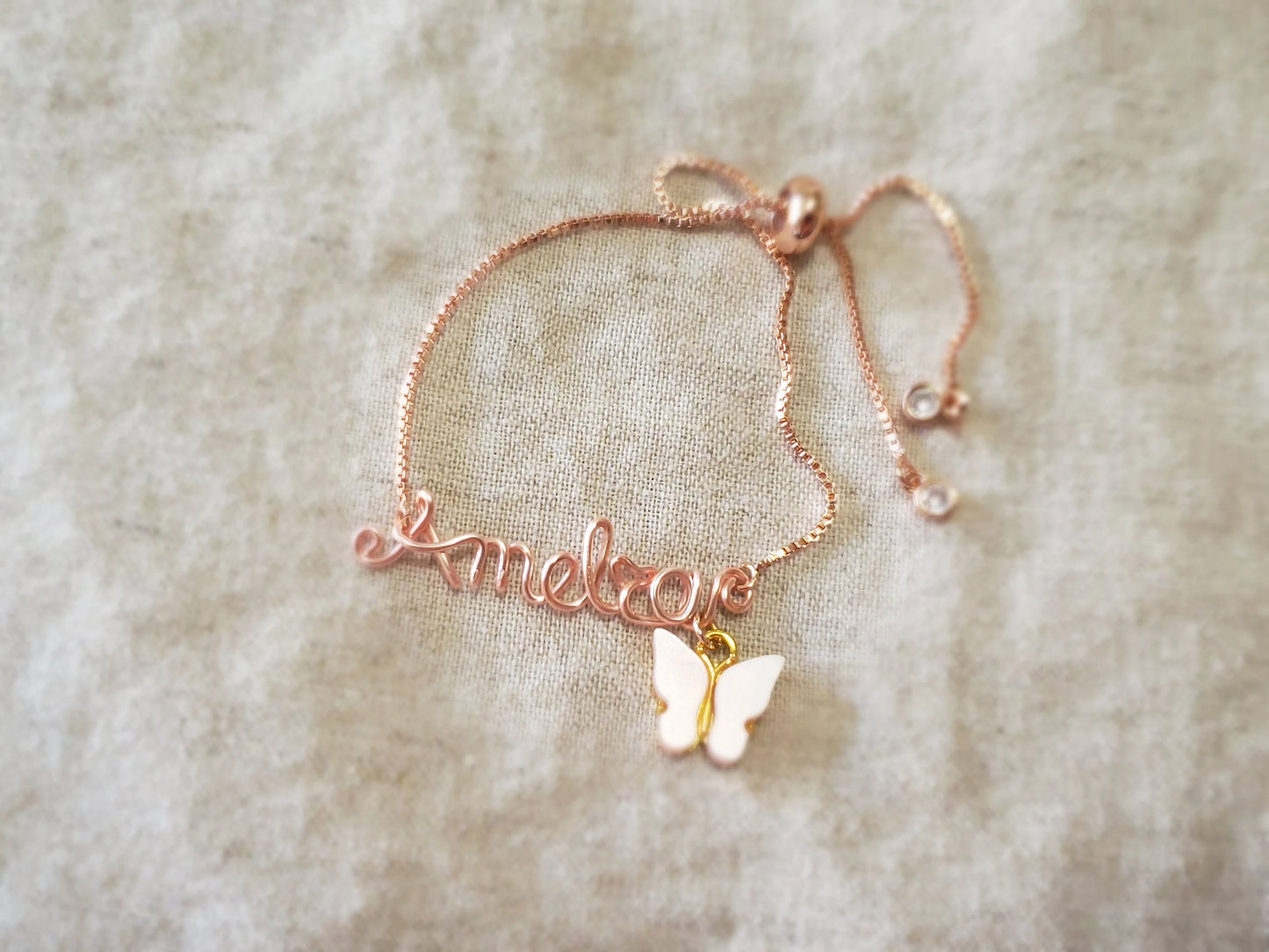 Name Bracelet, Butterfly charm Personalized Bracelet, Custom Name Bracelet for Women/Teen Girl