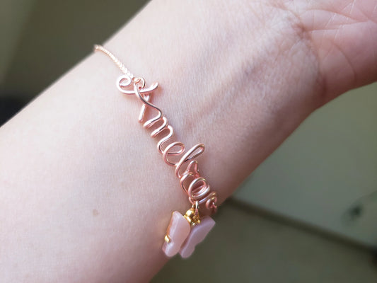 Name Bracelet, Butterfly charm Personalized Bracelet, Custom Name Bracelet for Women/Teen Girl