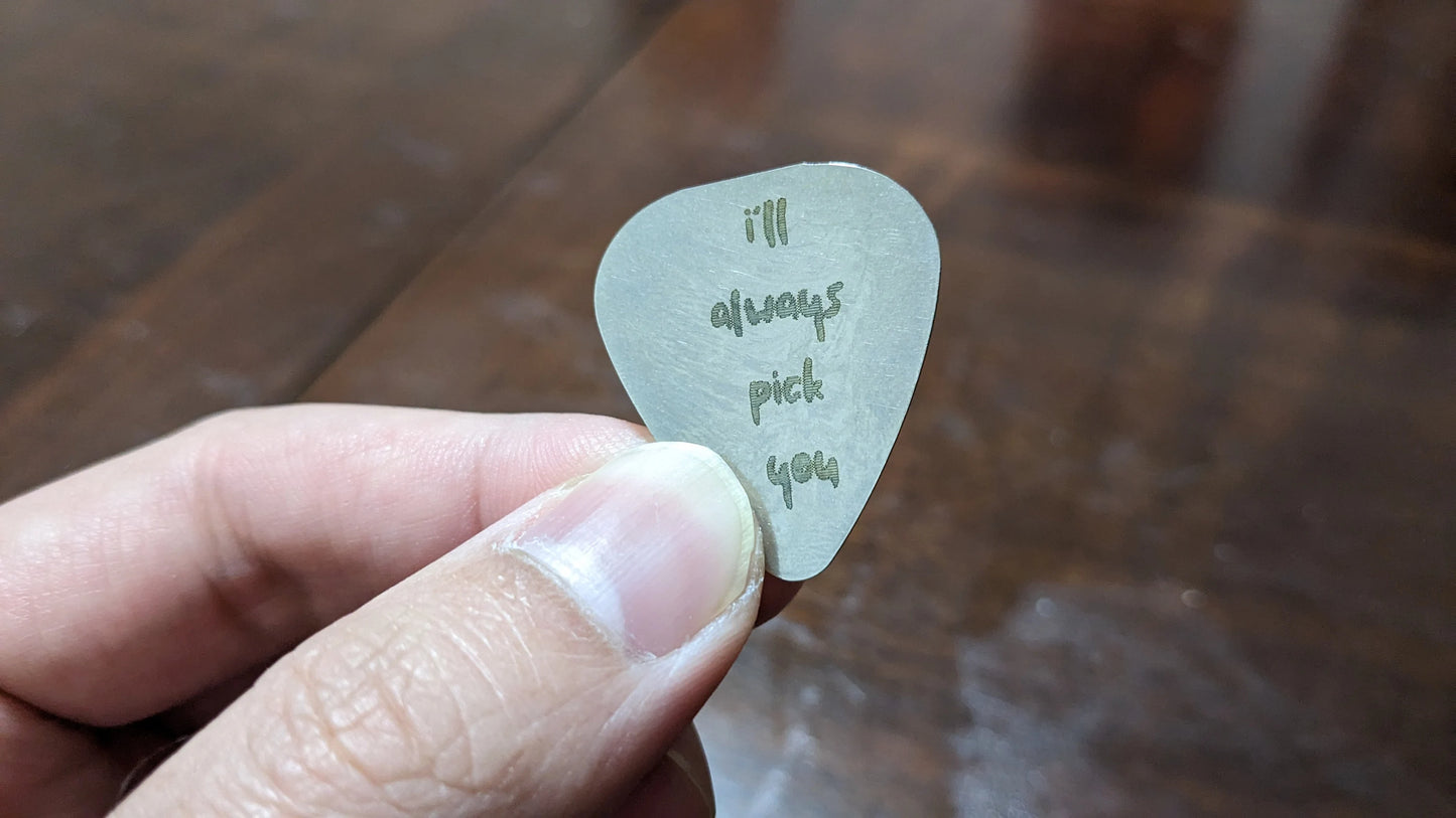 Personalized Guitar Pick, Custom Guitar Pick, Engraved Guitar Pick, Gift for Dad, Gift for Men, Stainless Steel Guitar Pick