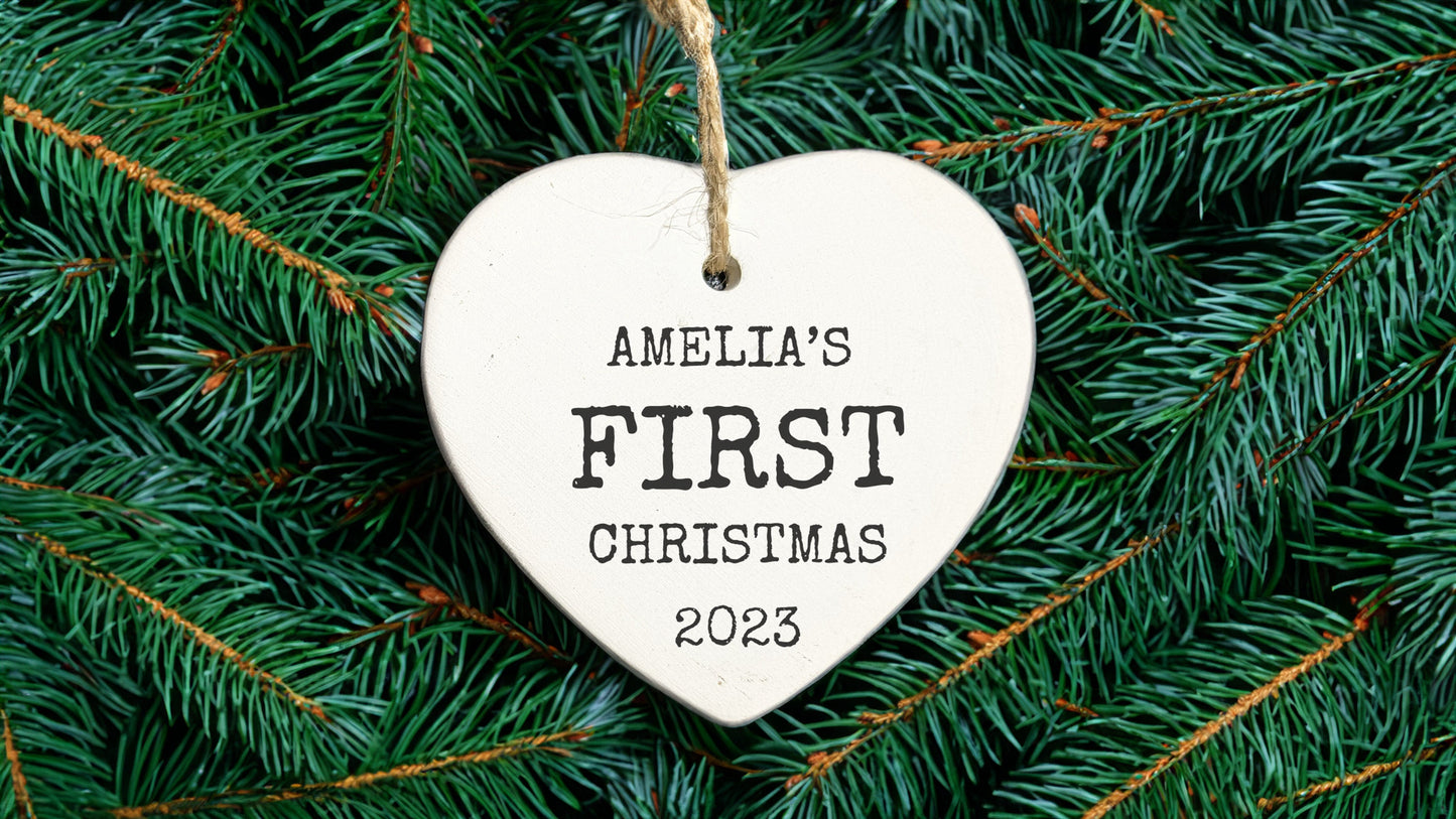 First Christmas Ornaments Married Baby