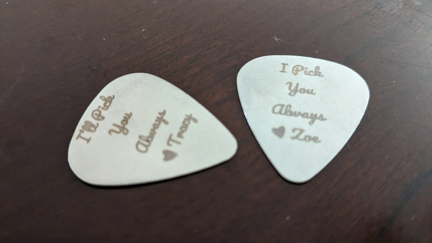 Personalized Guitar Pick, Custom Guitar Pick, Engraved Guitar Pick, Gift for Dad, Gift for Men, Stainless Steel Guitar Pick