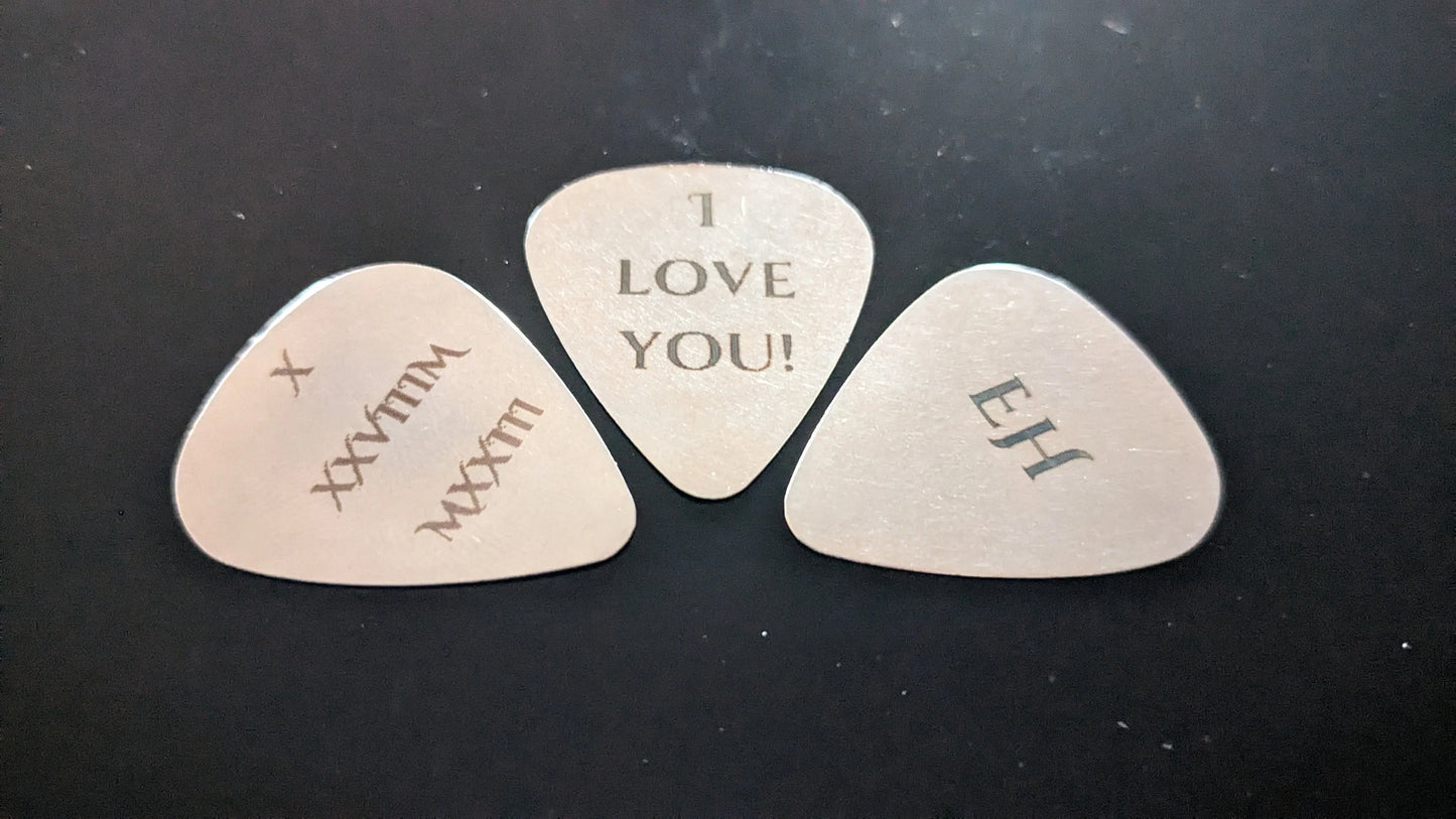 Personalized Guitar Pick, Custom Guitar Pick, Engraved Guitar Pick, Gift for Dad, Gift for Men, Stainless Steel Guitar Pick