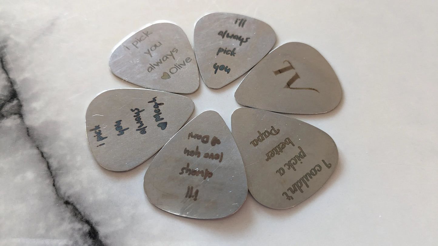Personalized Guitar Pick, Custom Guitar Pick, Engraved Guitar Pick, Gift for Dad, Gift for Men, Stainless Steel Guitar Pick