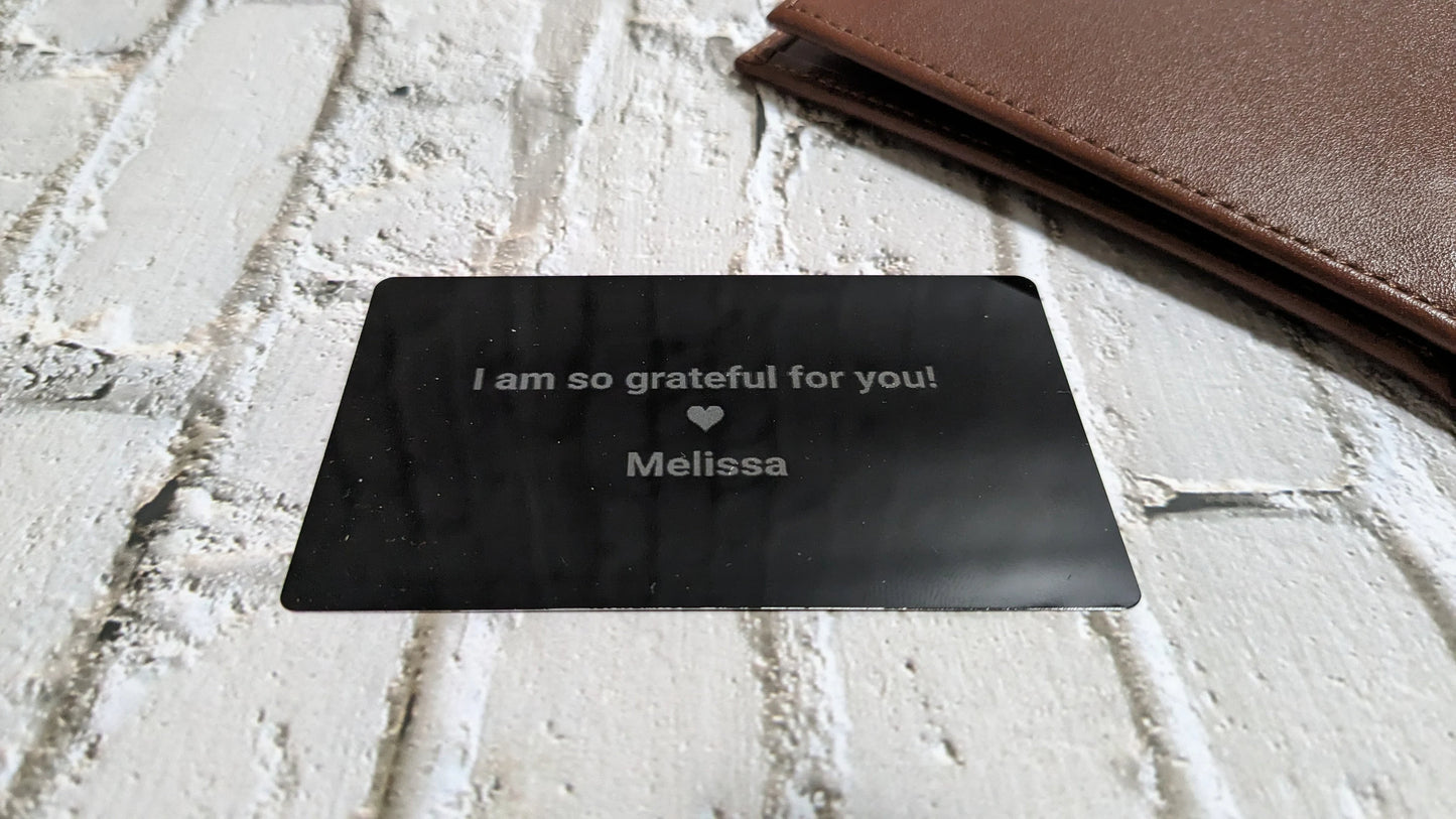 Wallet Insert with Gift Box, Valentine Gift for Husband, Boyfriend, Men, Wallet Card, Wallet Card Insert, Metal Wallet Card