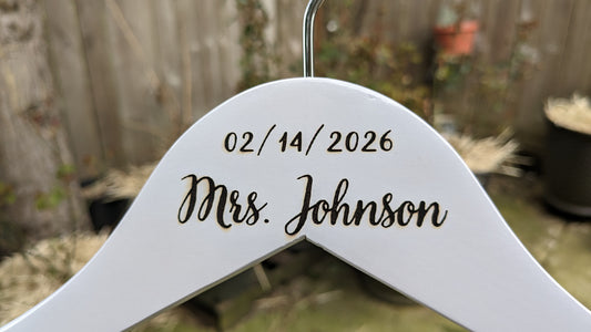 Personalized Wedding Hanger Engraving Bride Hanger Engraved Date Double Line Name Hanger Wedding Dress Hanger Bridesmaid Hanger