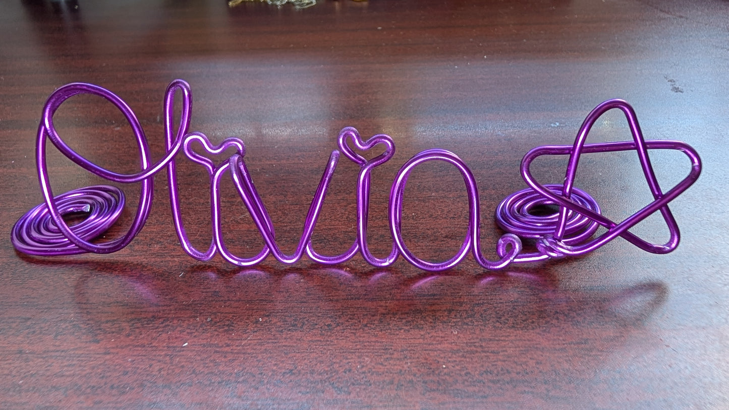 Name Plate, Wire Name Tag, Standing Desk Name, Decor Name, Custom Name for Event, Conference, Party, Office Desk, Custom Name Gift