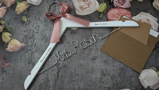 Personalized Wedding Dress Hanger Wedding Gift for Bride with Engraving