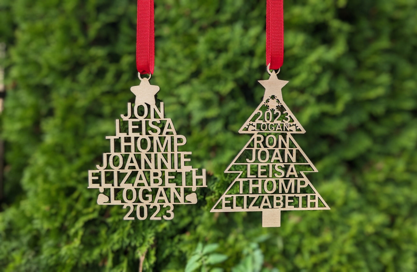 Personalized Christmas Family Names Ornaments