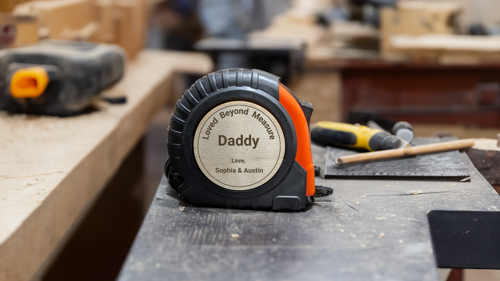Personalized Tape Measure - Dad Raised Fist Hand Tape Measure